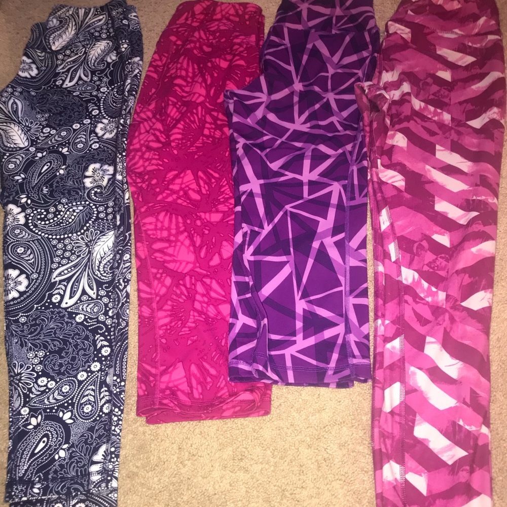 Old navy leggings large Bundle pink blue purple